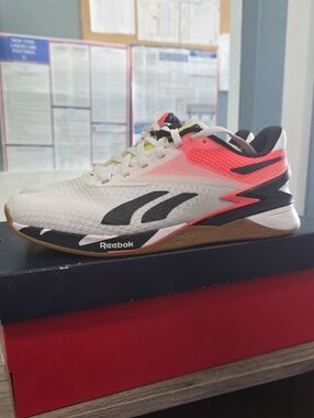 Reebok White Neon Lime and Hot Pink Training Sneakers